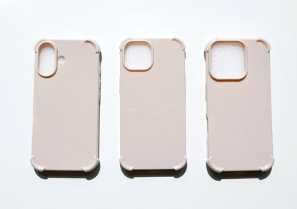 Beige iPhone case - custom name in yellow